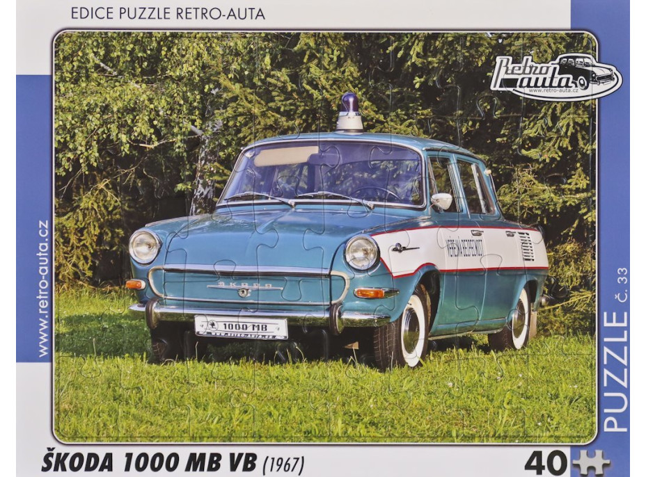 RETRO-AUTA Puzzle č.33 Škoda 1000 MB VB (1967) 40 dielikov