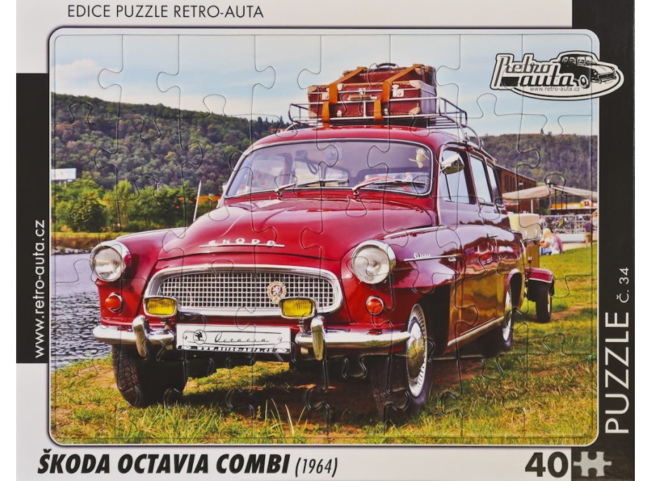 RETRO-AUTA Puzzle č.34 Škoda Octavie Combi (1964) 40 dielikov