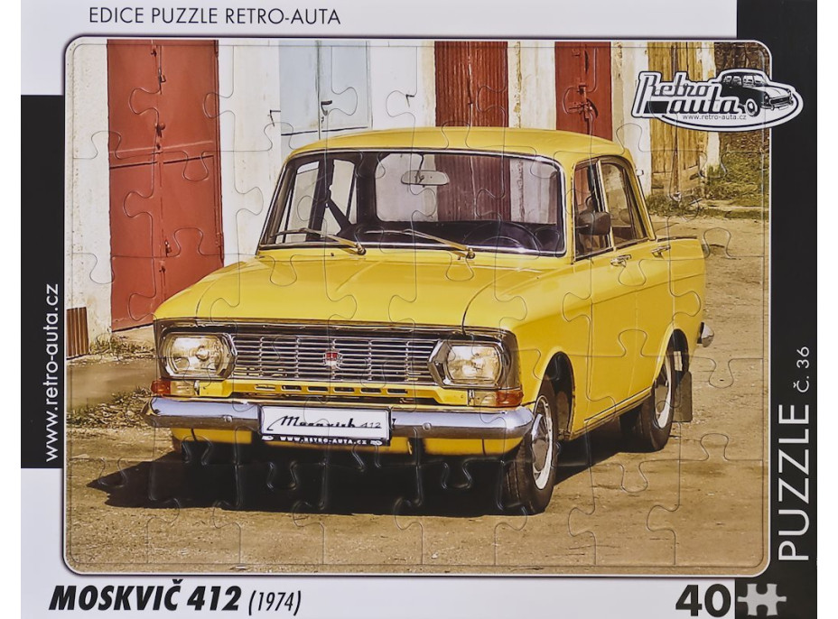 RETRO-AUTA Puzzle č.36 Moskvič 412 (1974) 40 dielikov