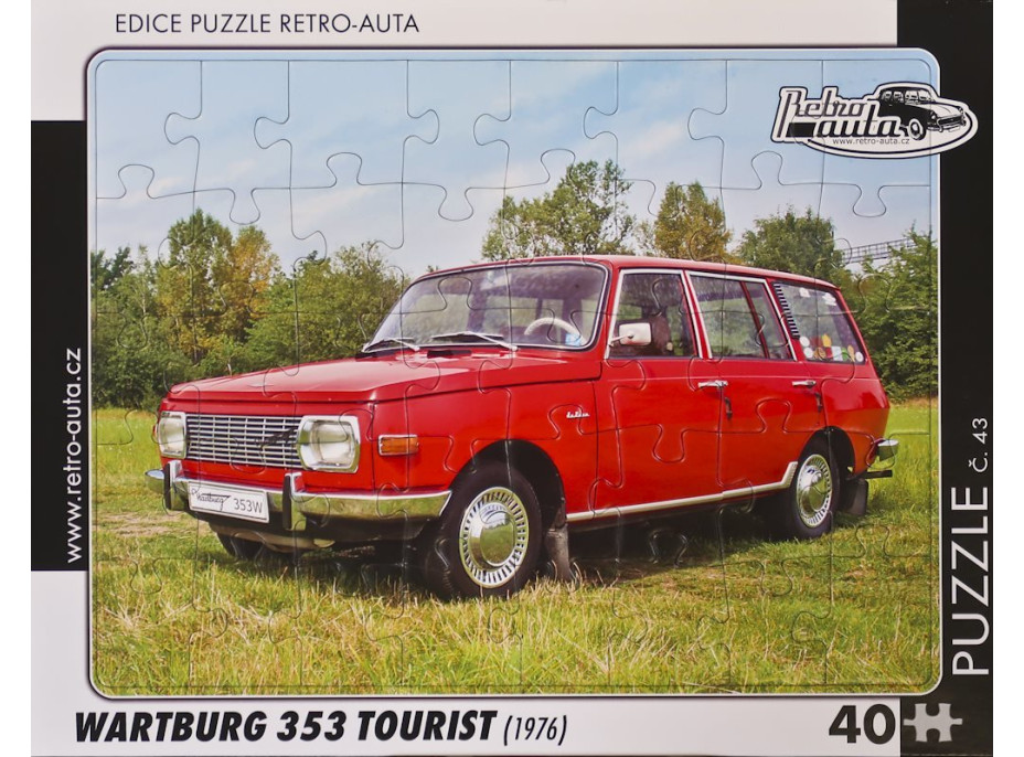 RETRO-AUTA Puzzle č.43 Wartburg 353 Tourist (1976) 40 dielikov