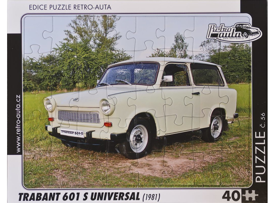 RETRO-AUTA Puzzle č.56 Trabant 601 S Universal (1981) 40 dielikov