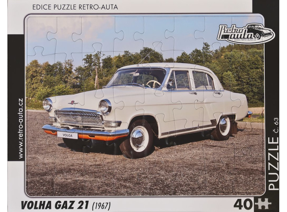 RETRO-AUTA Puzzle č.63 Volga GAZ 21 (1967) 40 dielikov