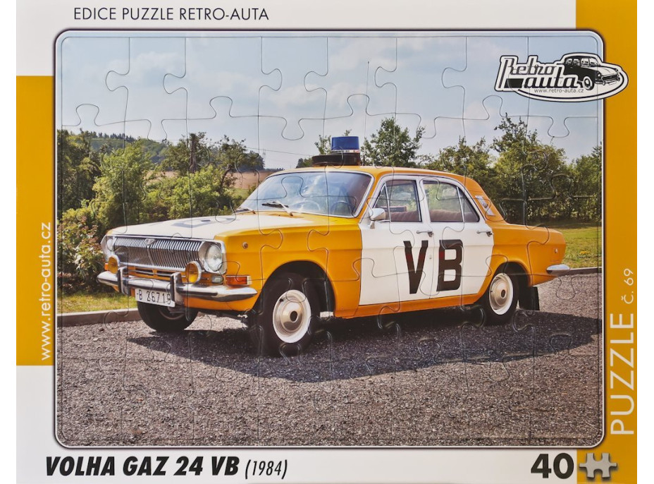 RETRO-AUTA Puzzle č.69 Volga GAZ 24 VB (1984) 40 dielikov