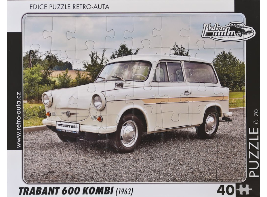 RETRO-AUTA Puzzle č.70 Trabant 600 Kombi (1963) 40 dielikov