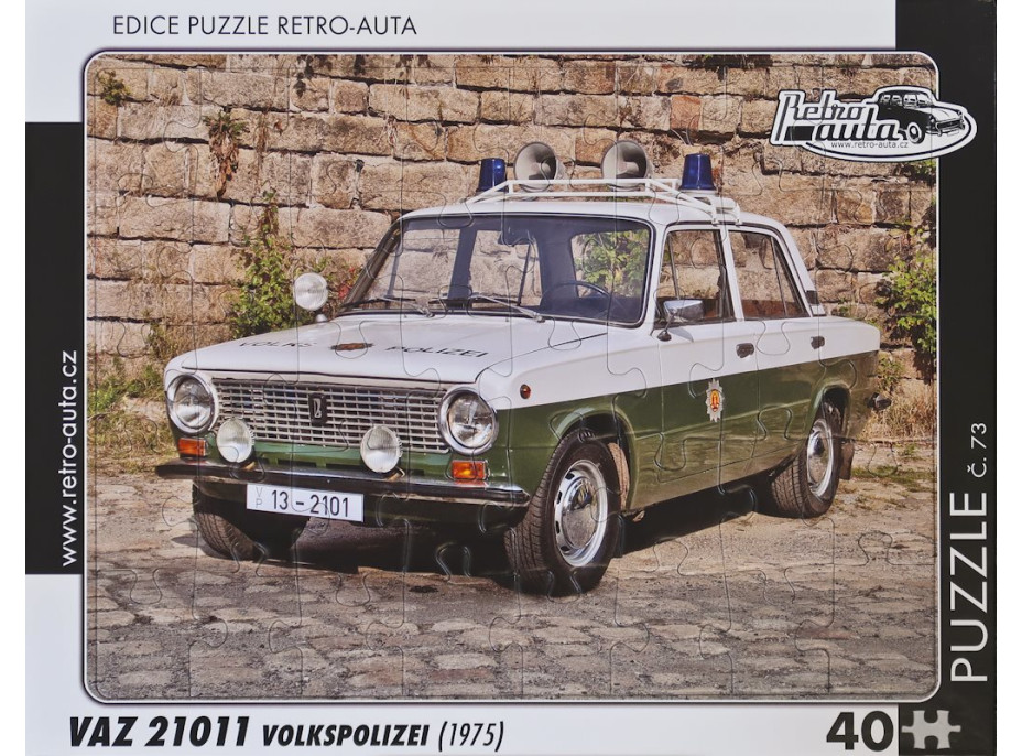 RETRO-AUTA Puzzle č.73 VAZ 21011 Volkspolizei (1975) 40 dielikov