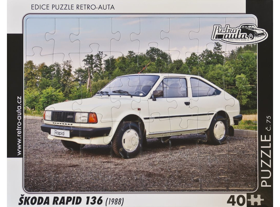 RETRO-AUTA Puzzle č.75 Škoda Rapid 136 (1988) 40 dielikov