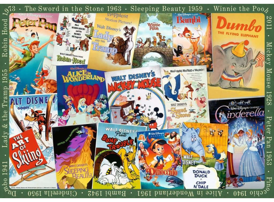 RAVENSBURGER Puzzle Disney: Vintage plagáty 1000 dielikov