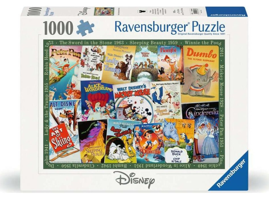 RAVENSBURGER Puzzle Disney: Vintage plagáty 1000 dielikov