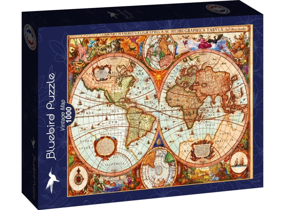 BLUEBIRD Puzzle Historická mapa 1000 dielikov