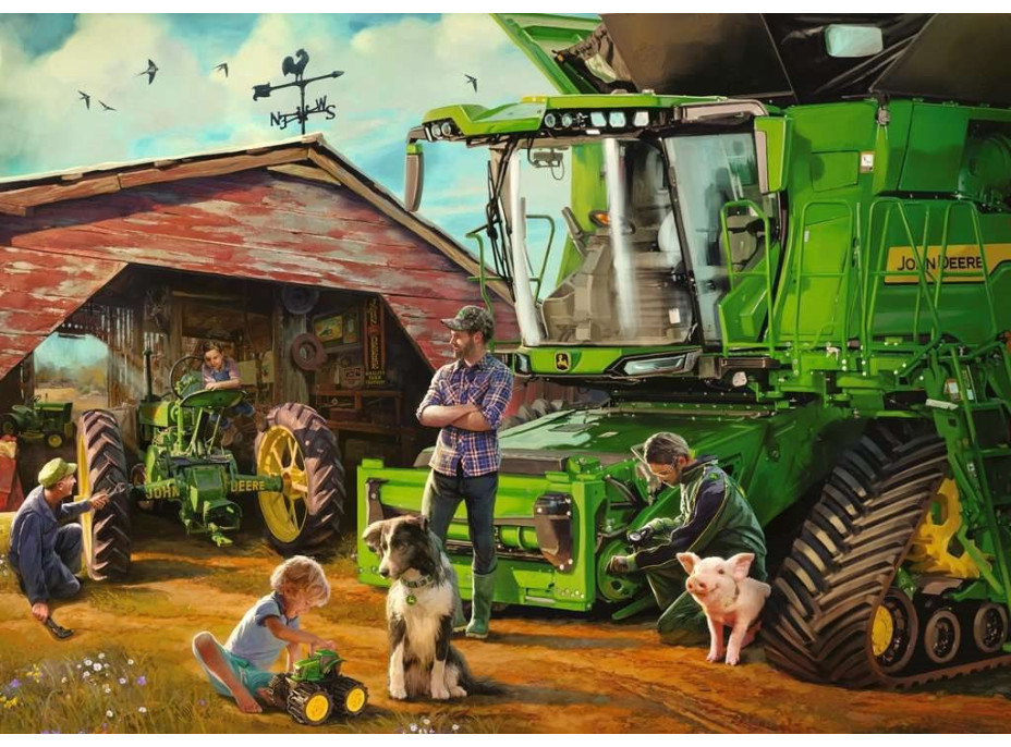 RAVENSBURGER Puzzle John Deer vtedy a teraz 1000 dielikov