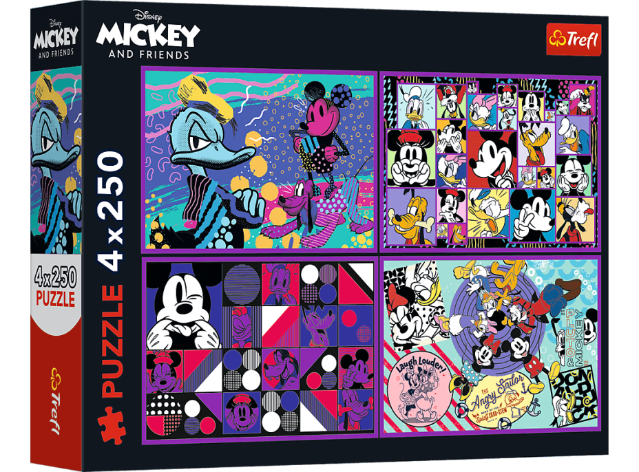 TREFL Puzzle Príhody Mickeyho Mouse a priateľov 4x250 dielikov