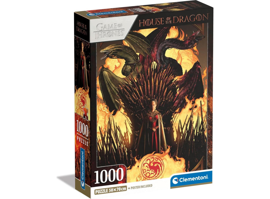 CLEMENTONI Puzzle Rod draka: Rhaenyra Targaryen 1000 dielikov