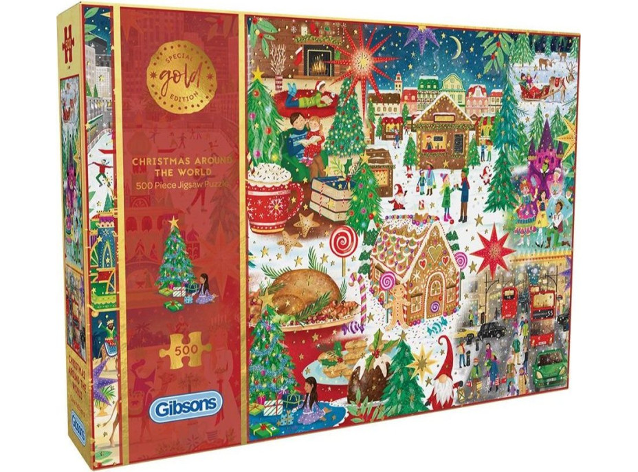 GIBSONS Puzzle Special Gold Edition: Vianoce po celom svete 500 dielikov