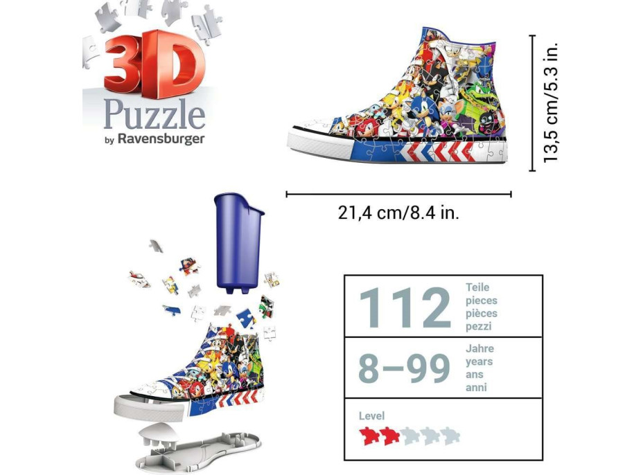 RAVENSBURGER 3D puzzle Kecka Ježko Sonic 112 dielikov