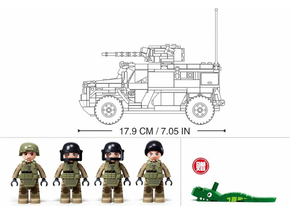 Sluban Model Bricks M38-B1179 Obrnené bojové vozidlo Tajfún