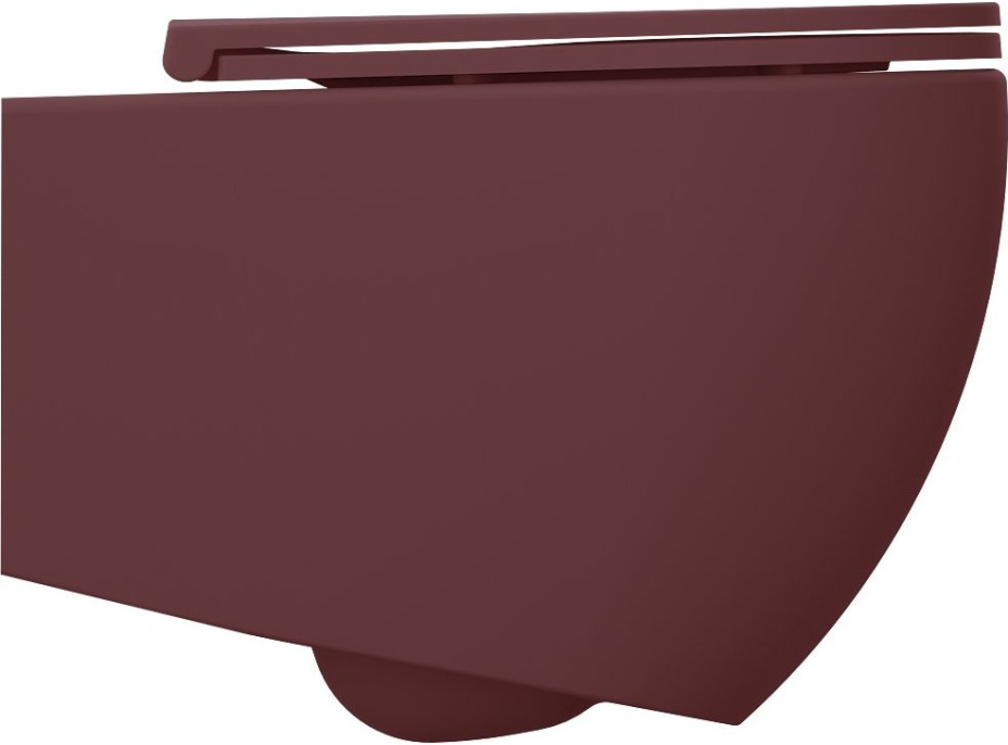 Isvea INFINITY závesná WC misa, Rimless, 36, 5x53cm, maroon red 10NF02004-2R