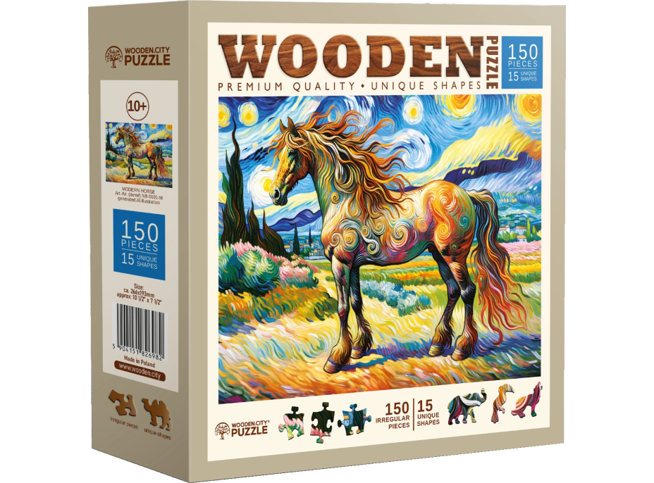 WOODEN CITY Drevené puzzle Moderný kôň 150 dielikov