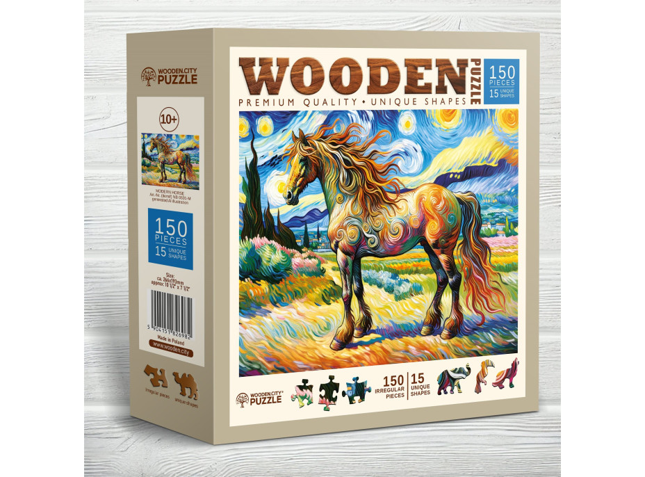 WOODEN CITY Drevené puzzle Moderný kôň 150 dielikov