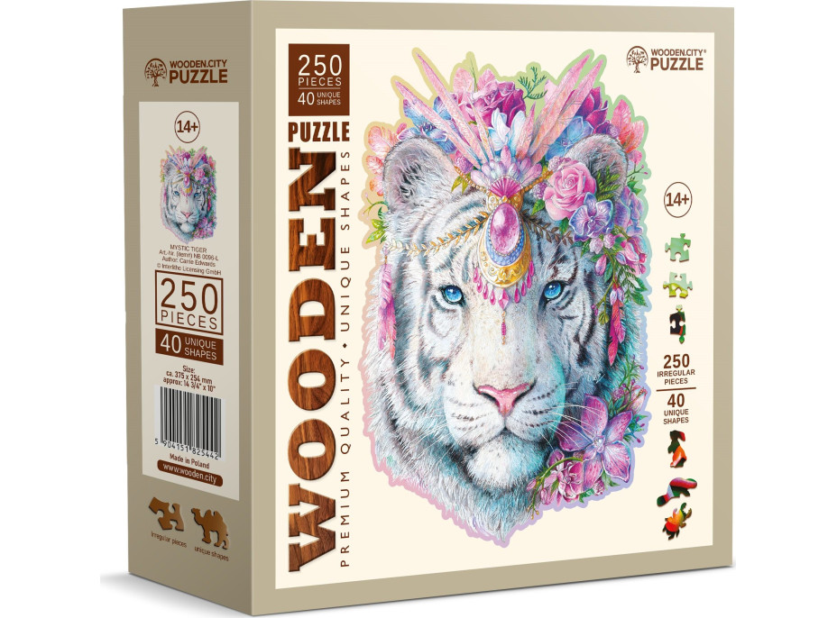 WOODEN CITY Drevené puzzle Mystický tiger 250 dielikov