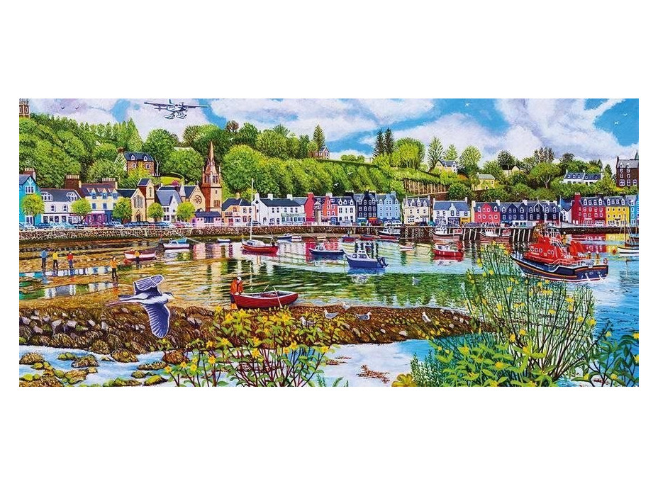 GIBSONS Panoramatické puzzle Odliv a príliv v Tobermory 636 dielikov