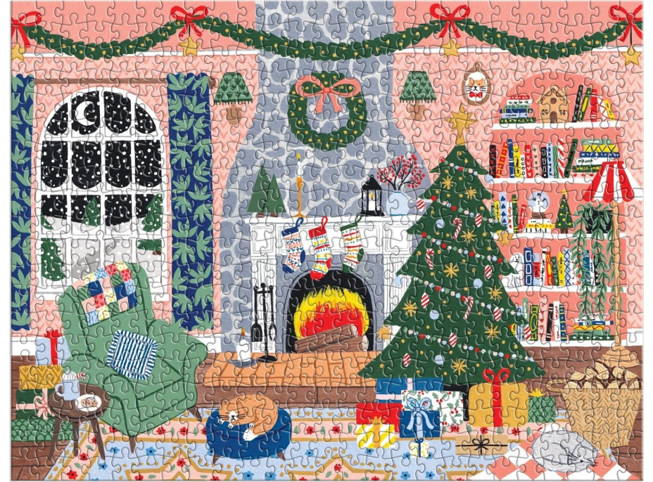 GALISON Puzzle Adventný kalendár Doma na Vianoce 12x42 dielikov