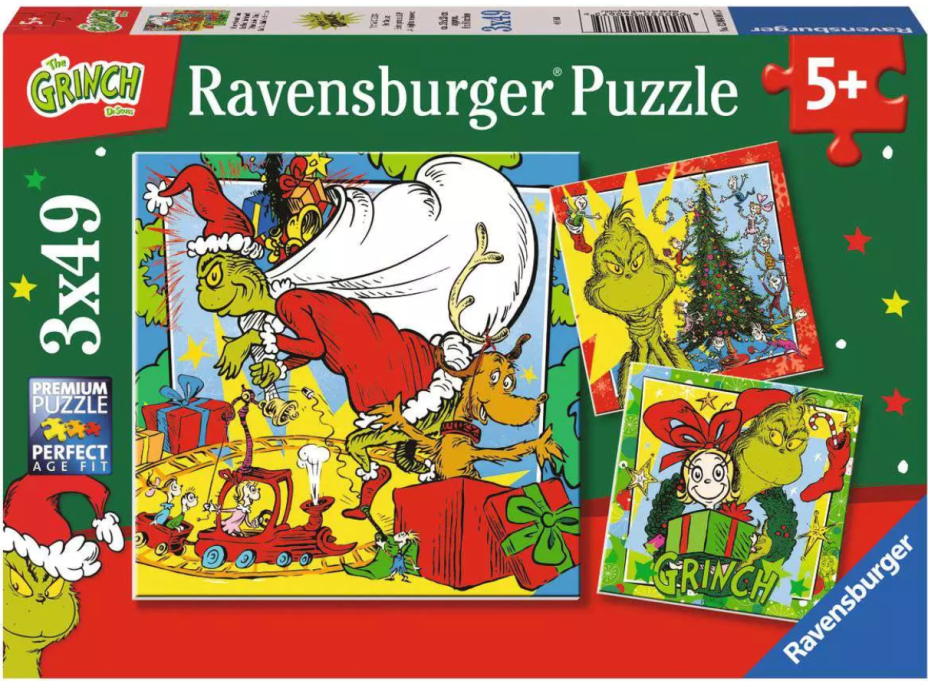 RAVENSBURGER Puzzle Grinch 3x49 dielikov