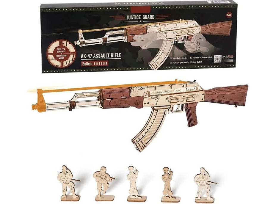 ROBOTIME Roker 3D drevené puzzle AK-47 Assault Rifle 315 dielikov