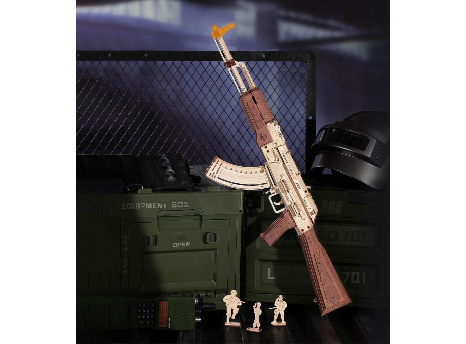 ROBOTIME Roker 3D drevené puzzle AK-47 Assault Rifle 315 dielikov