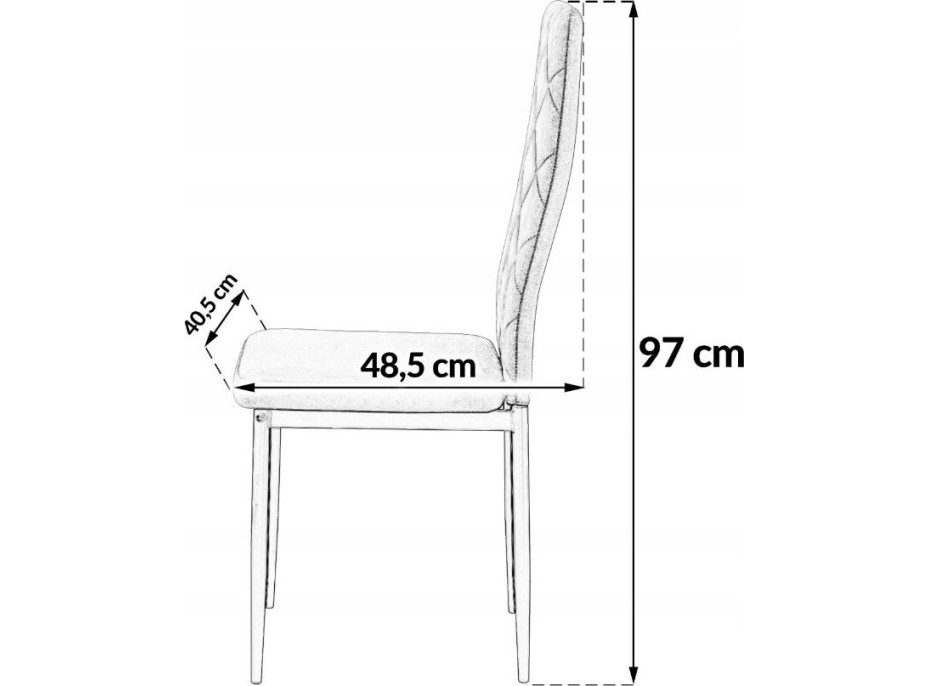 Jedálenská stolička MARK 2 Velvet - šedá