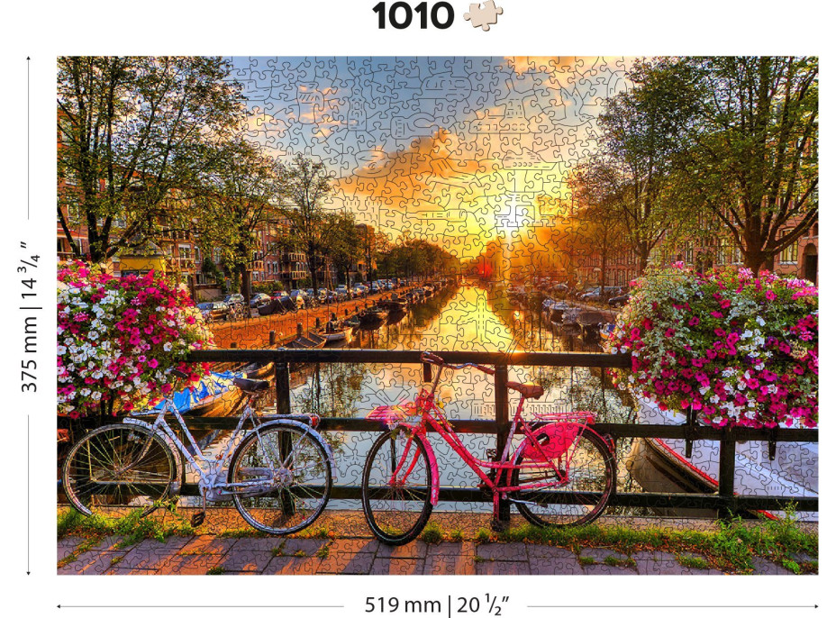 WOODEN CITY Drevené puzzle Amsterdamské kolesá 1010 dielikov