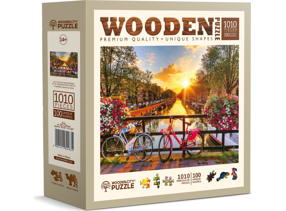 WOODEN CITY Drevené puzzle Amsterdamské kolesá 1010 dielikov