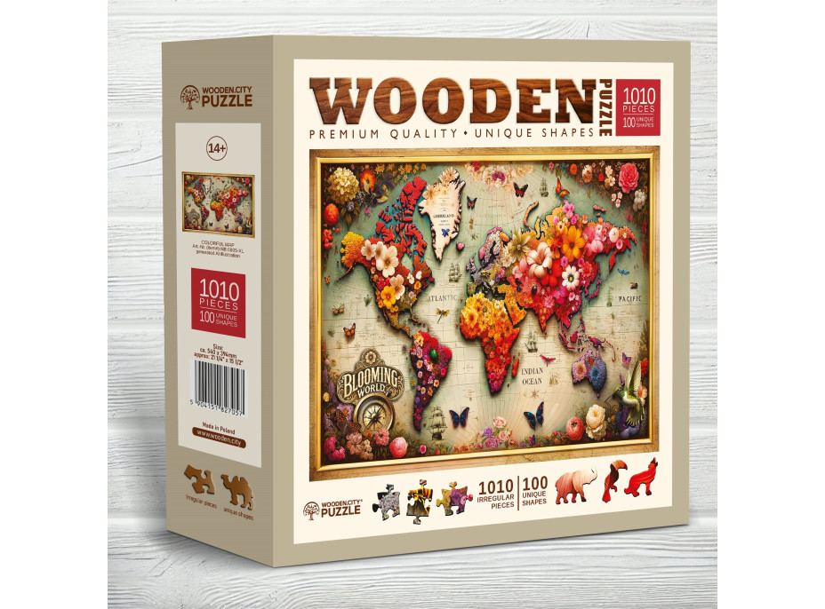 WOODEN CITY Drevené puzzle Farebná mapa 1010 dielikov