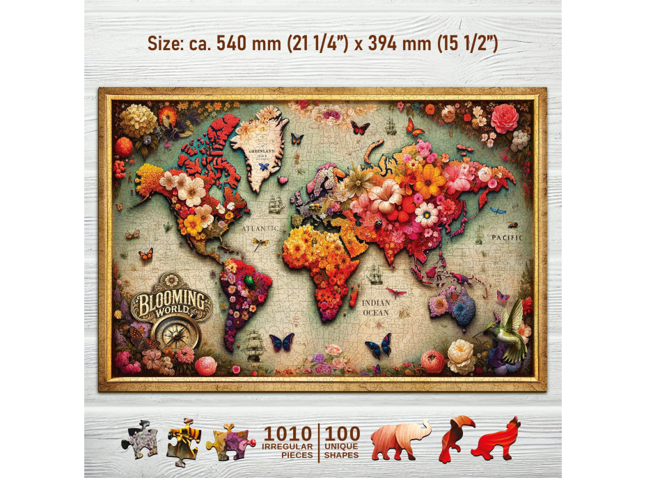 WOODEN CITY Drevené puzzle Farebná mapa 1010 dielikov