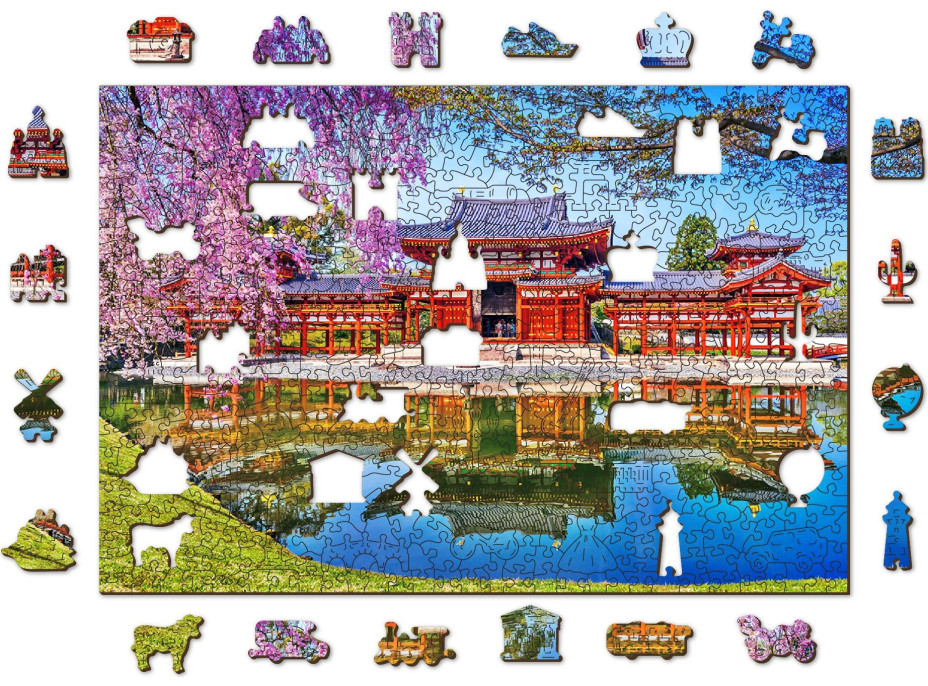 WOODEN CITY Drevené puzzle Chrám Byodo-in, Kjóto, Japonsko 505 dielikov