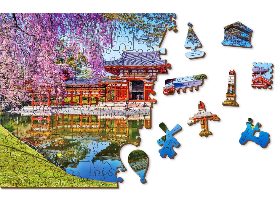 WOODEN CITY Drevené puzzle Chrám Byodo-in, Kjóto, Japonsko 505 dielikov