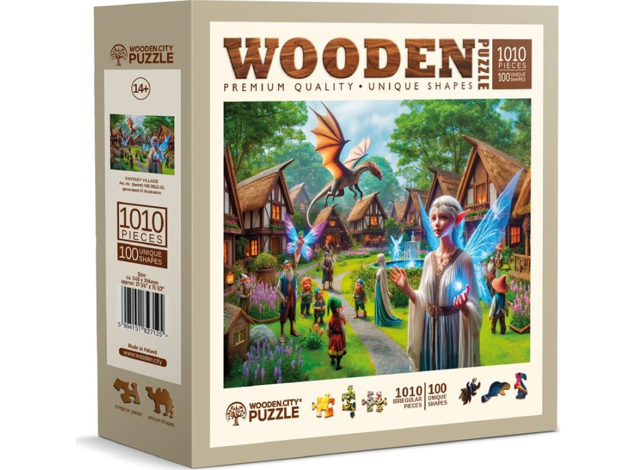 WOODEN CITY Drevené puzzle Fantasy dedinka 1010 dielikov