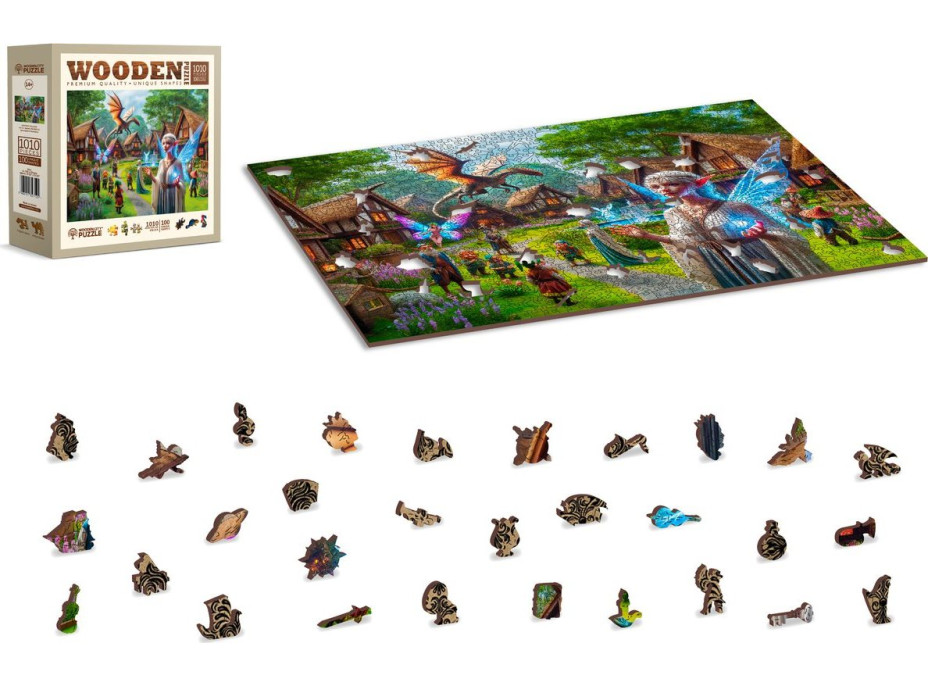 WOODEN CITY Drevené puzzle Fantasy dedinka 1010 dielikov