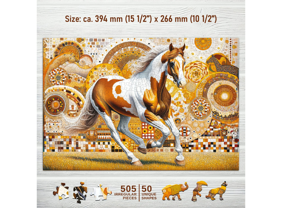 WOODEN CITY Drevené puzzle Elegantný kôň 505 dielikov