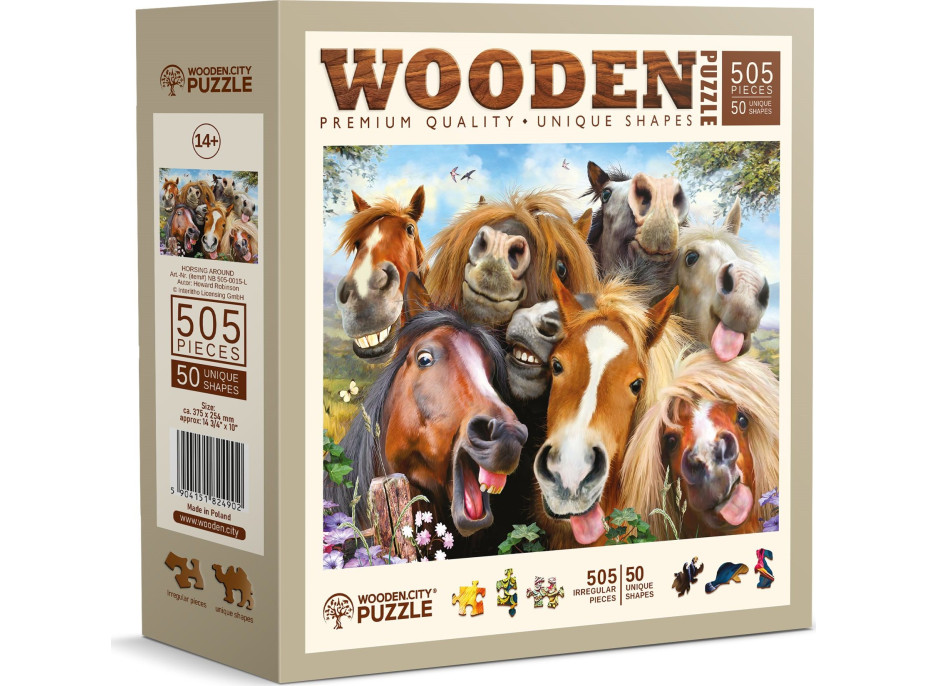 WOODEN CITY Drevené puzzle Kone všade okolo 505 dielikov