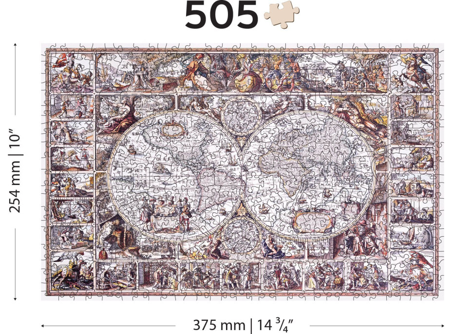 WOODEN CITY Drevené puzzle Mapa doby objavov 505 dielikov