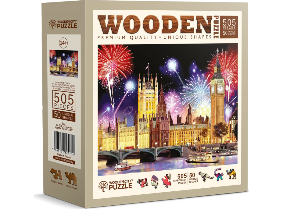 WOODEN CITY Drevené puzzle Nočný Londýn 505 dielikov