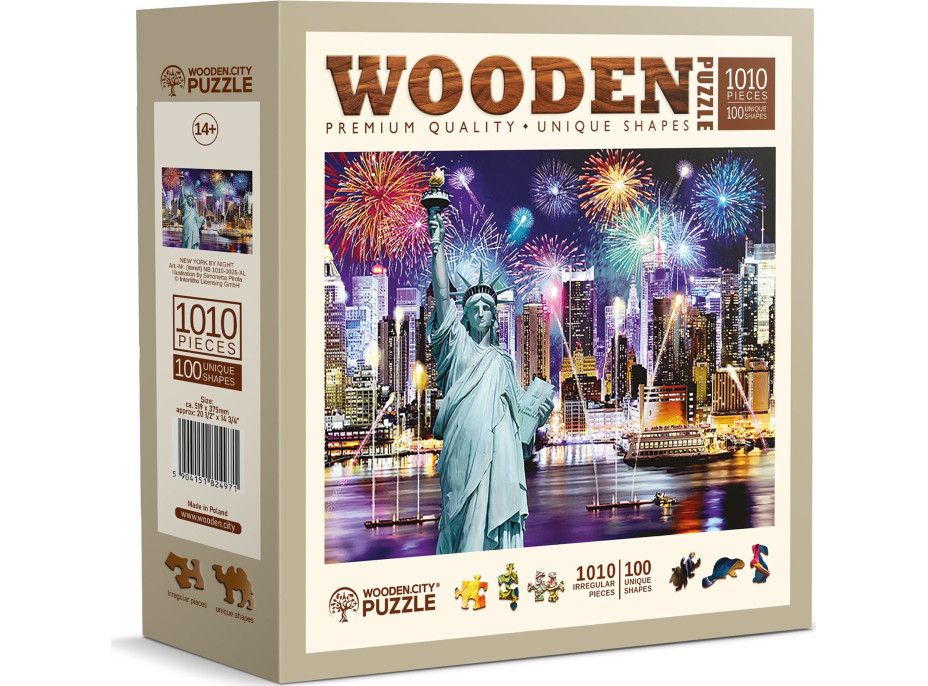 WOODEN CITY Drevené puzzle Nočná New York 1010 dielikov