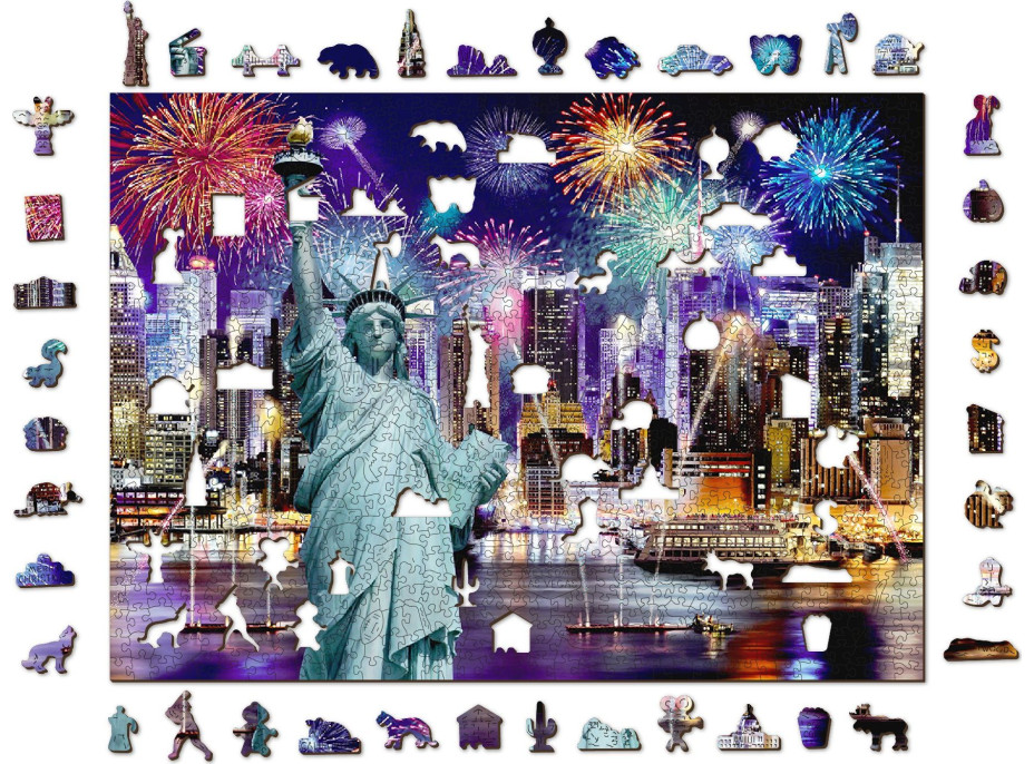 WOODEN CITY Drevené puzzle Nočná New York 1010 dielikov