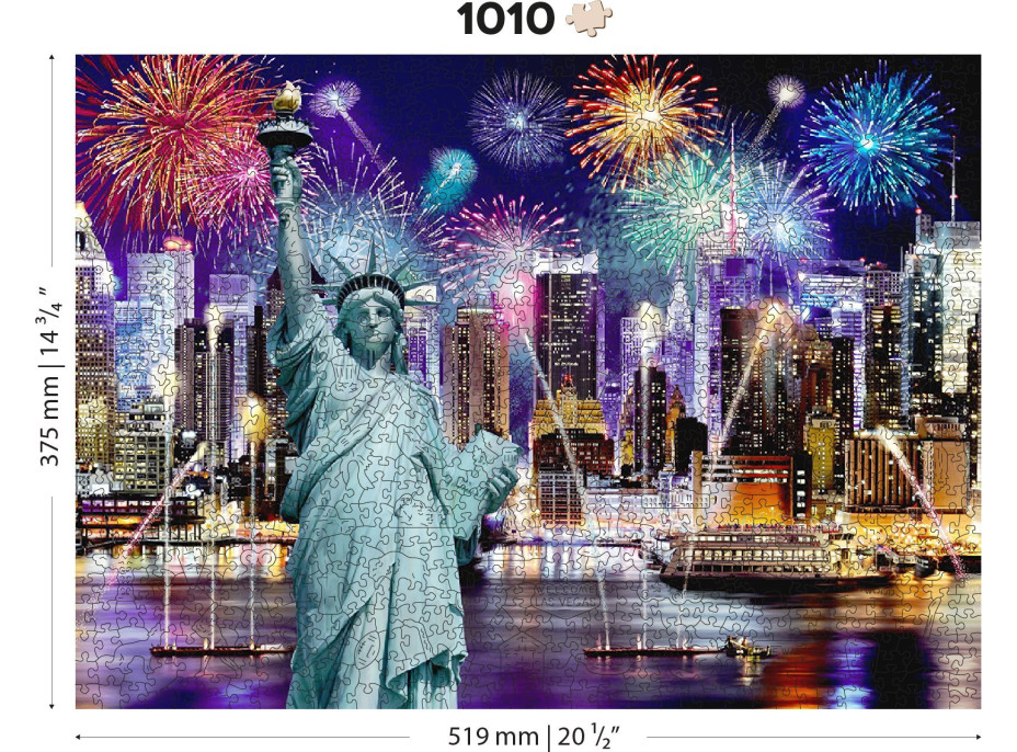 WOODEN CITY Drevené puzzle Nočná New York 1010 dielikov