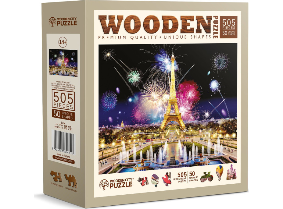 WOODEN CITY Drevené puzzle Nočný Paríž 505 dielikov