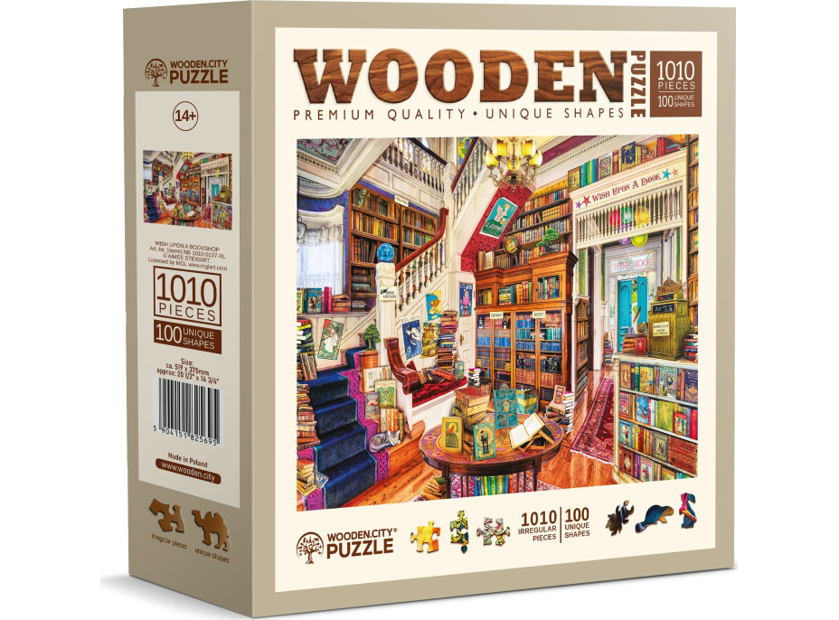 WOODEN CITY Drevené puzzle Prianie v knižnici 1010 dielikov