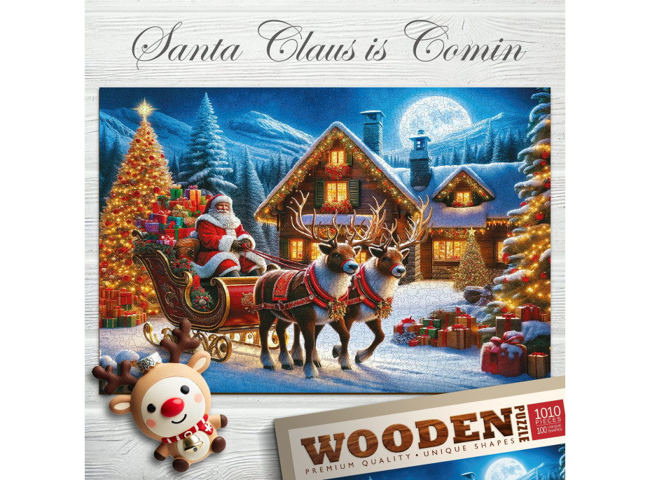 WOODEN CITY Drevené puzzle Santa Klaus prichádza 1010 dielikov