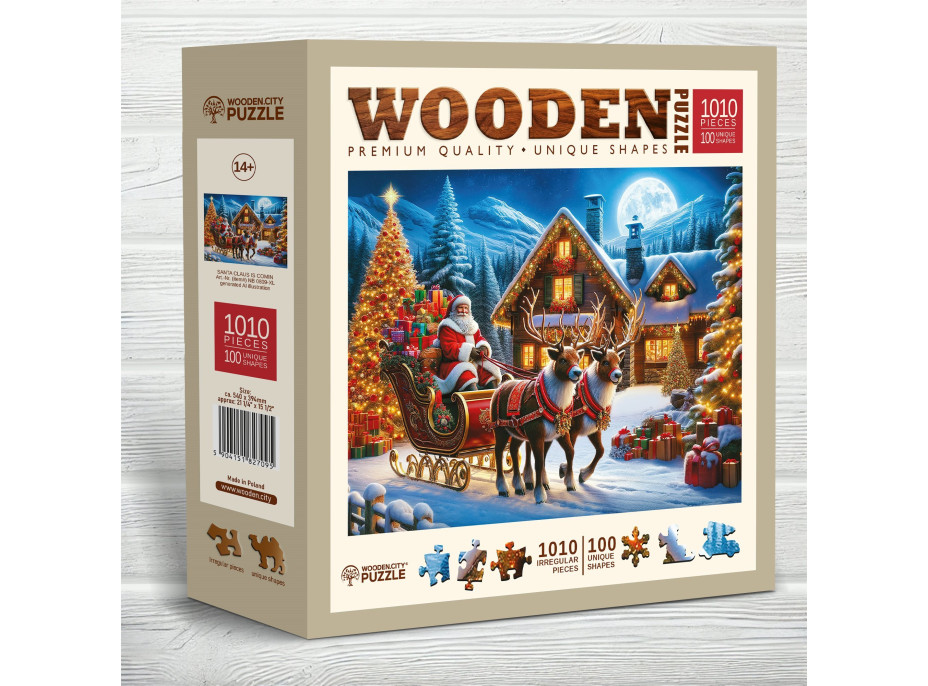 WOODEN CITY Drevené puzzle Santa Klaus prichádza 1010 dielikov