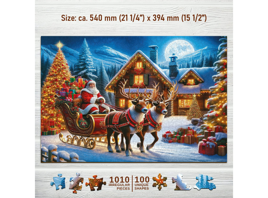 WOODEN CITY Drevené puzzle Santa Klaus prichádza 1010 dielikov