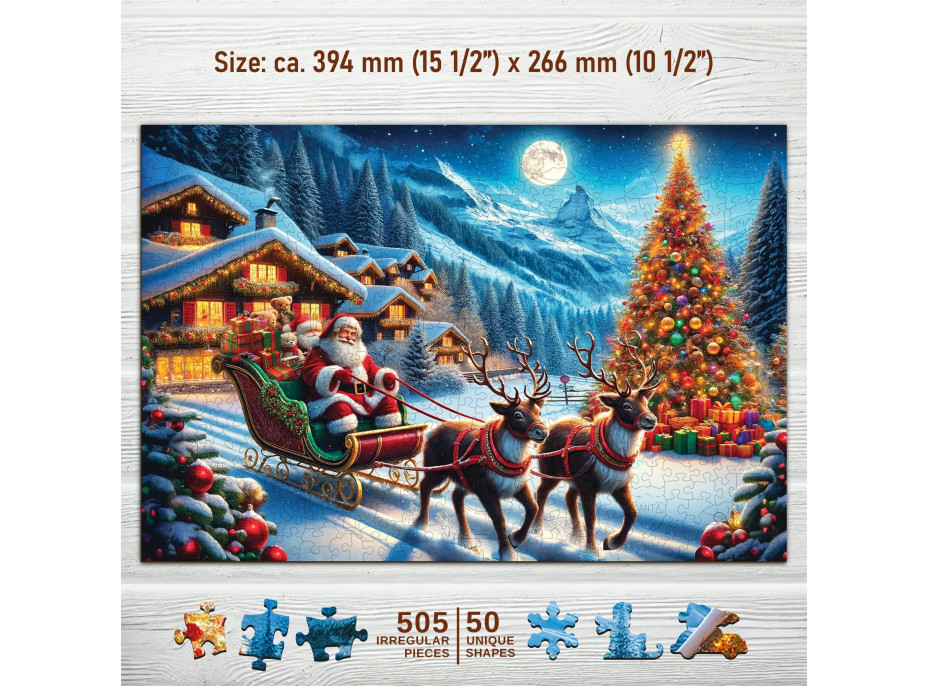 WOODEN CITY Drevené puzzle Santove sane 505 dielikov